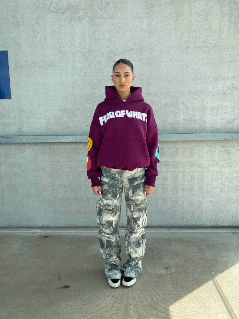 FEAR OF WHAT HOODIE – MULTIPLE PUFF PRINT – BORDEAUX