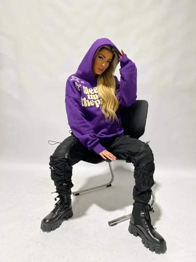 MEET ME UNDER THE PALMS OF L.A. HOODIE – PURPLE – PREMIUM QUALITY