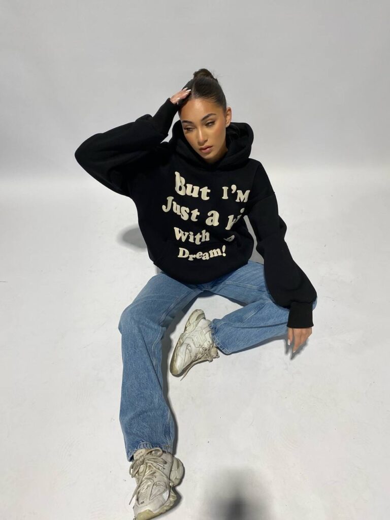 A KID WITH A DREAM HOODIE – PREMIUM QUALITY – PUFF PRINT – BLACK