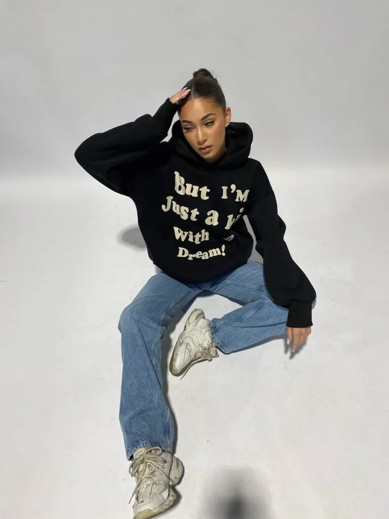 A KID WITH A DREAM HOODIE – PREMIUM QUALITY – PUFF PRINT – BLACK