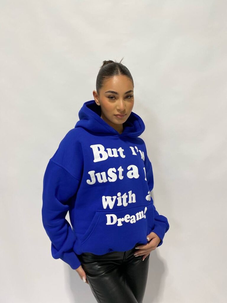 A KID WITH A DREAM HOODIE – PREMIUM QUALITY – PUFF PRINT – COBALT