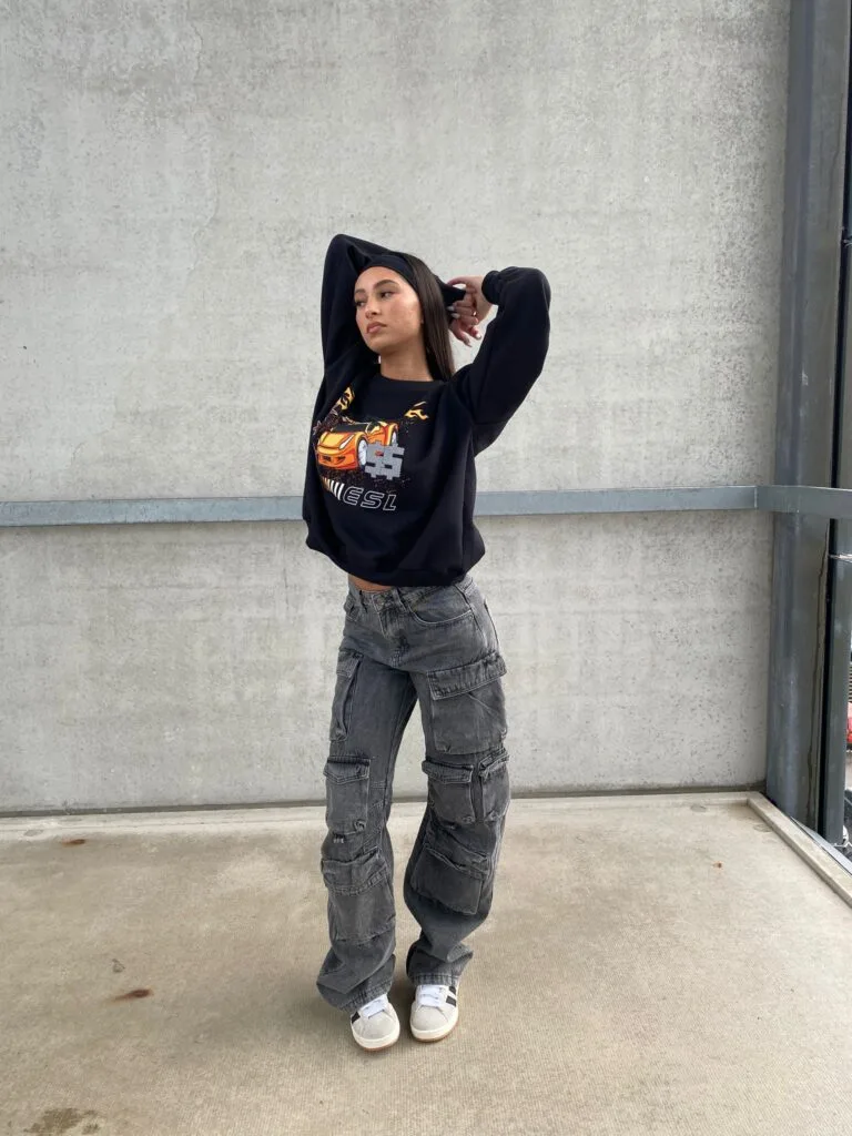 TURBO MOTORS SWEATER – BLACK WITH ORANGE PRINT – 420 GSM – MOTORSPORT AW23