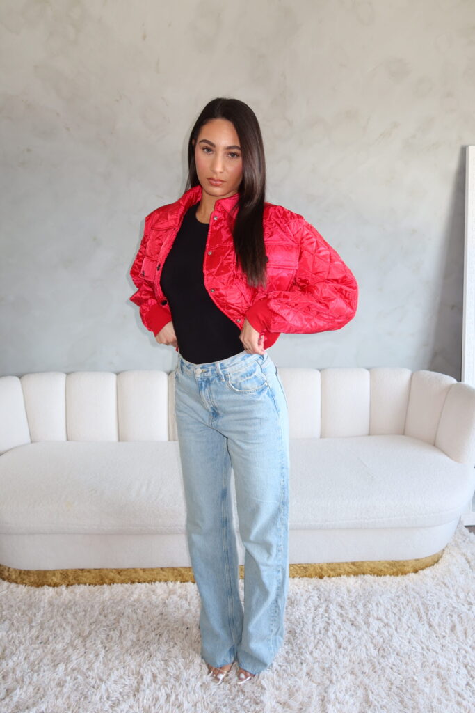 GIGI BOMBER JACKET – RED – PREMIUM