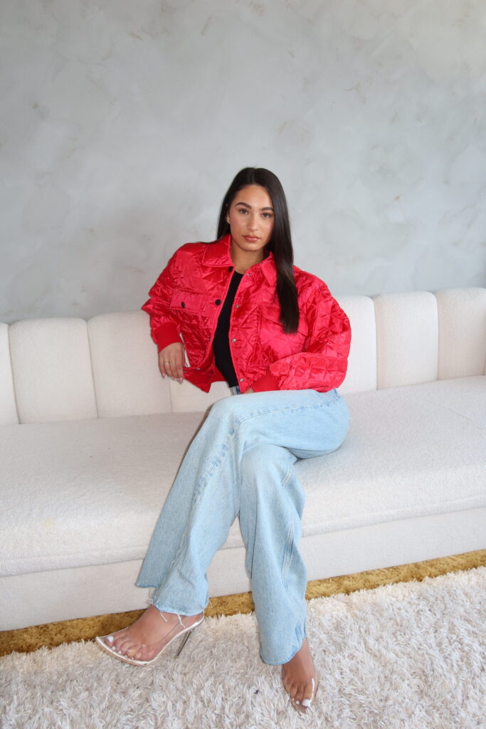 GIGI BOMBER JACKET – RED – PREMIUM