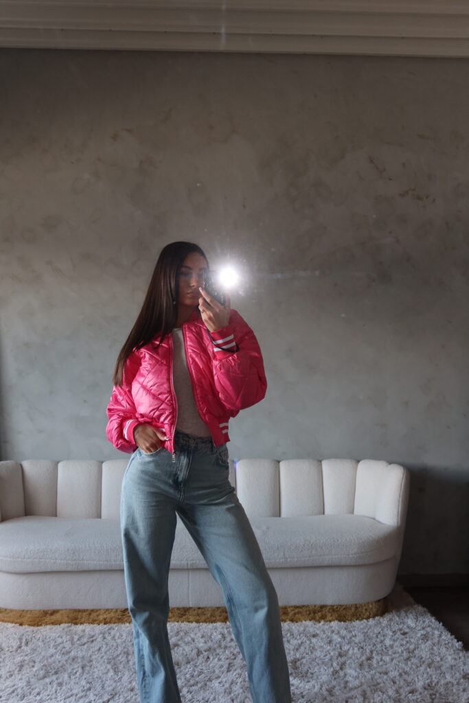 MELANY BOMBER JACKET – PINK