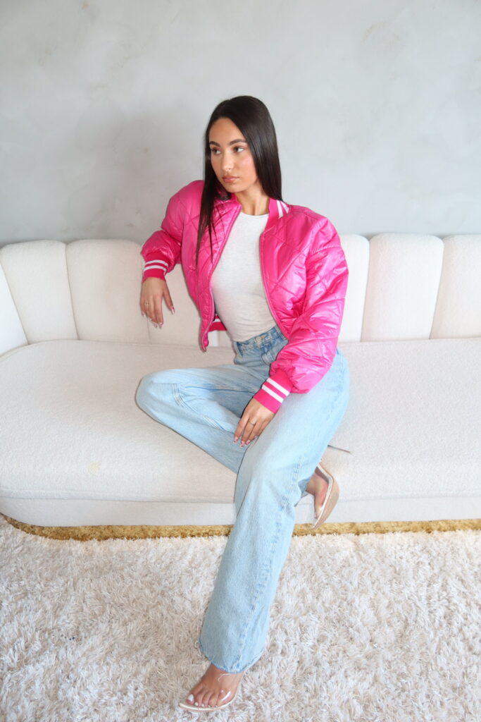 MELANY BOMBER JACKET – PINK