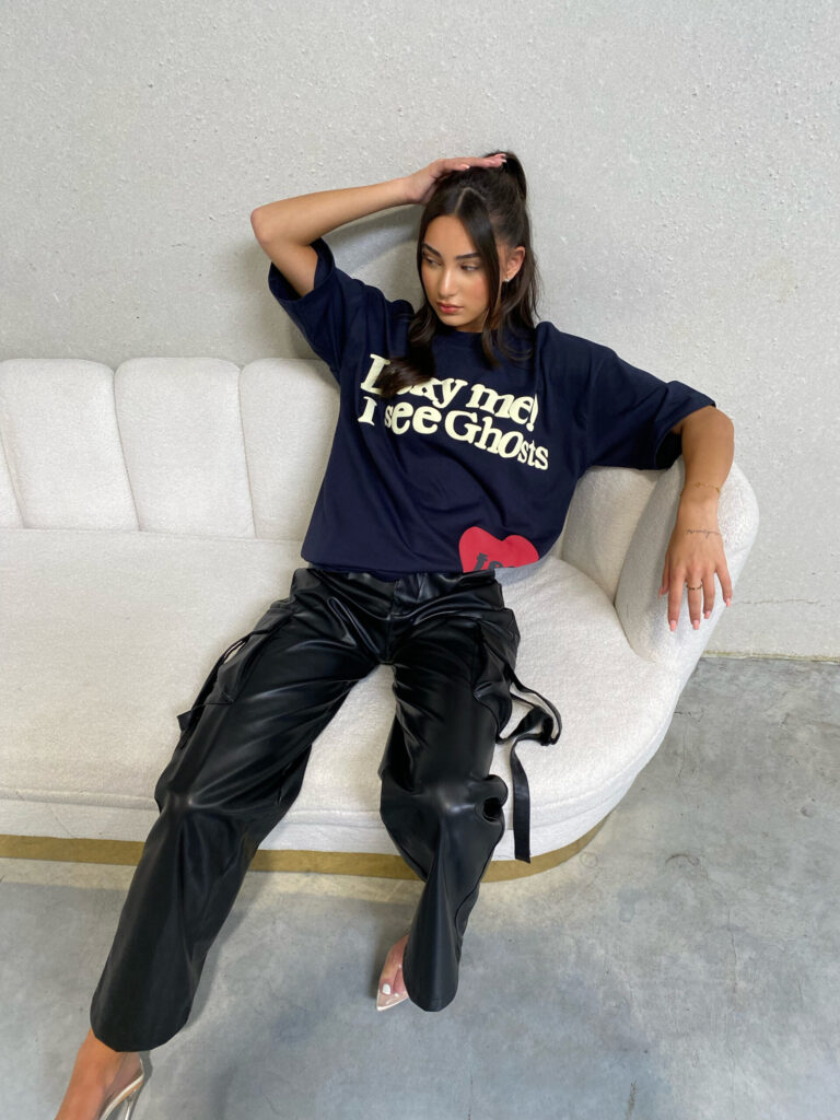 LUCKY ME TEE – NAVY – PREMIUM QUALITY