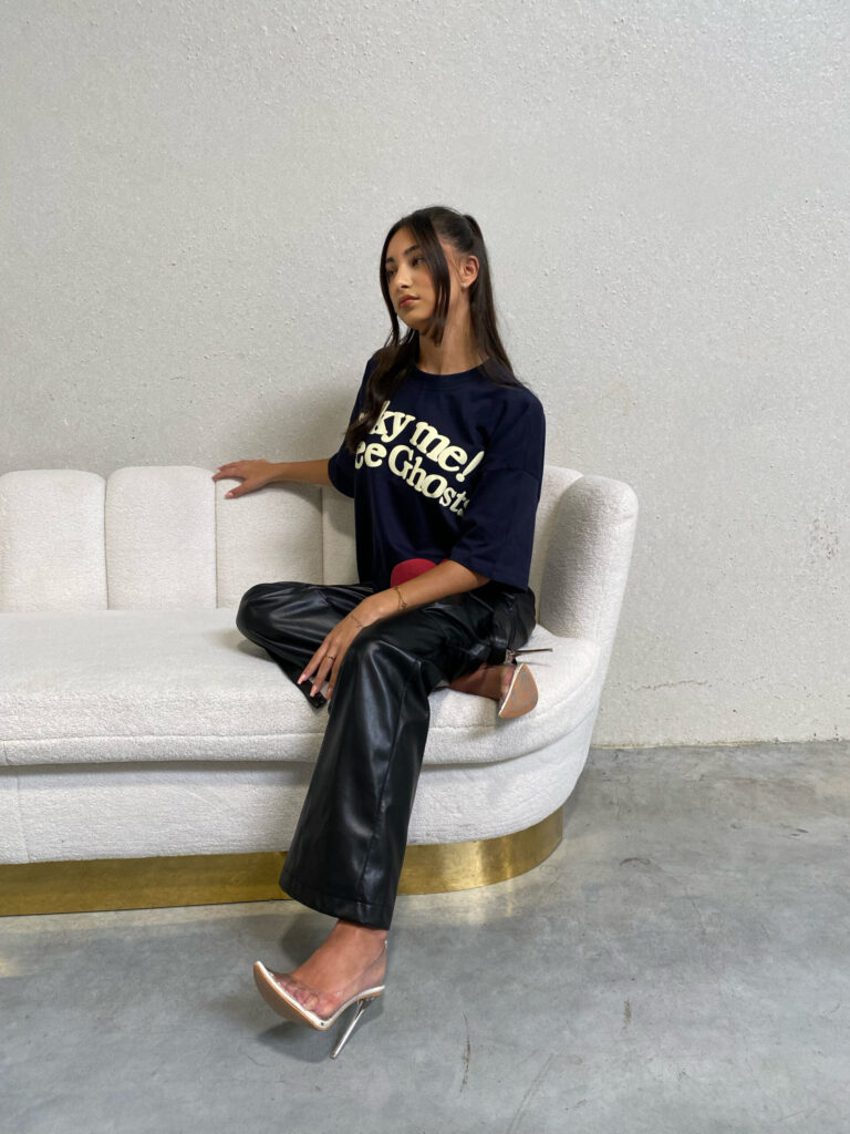 LUCKY ME TEE – NAVY – PREMIUM QUALITY