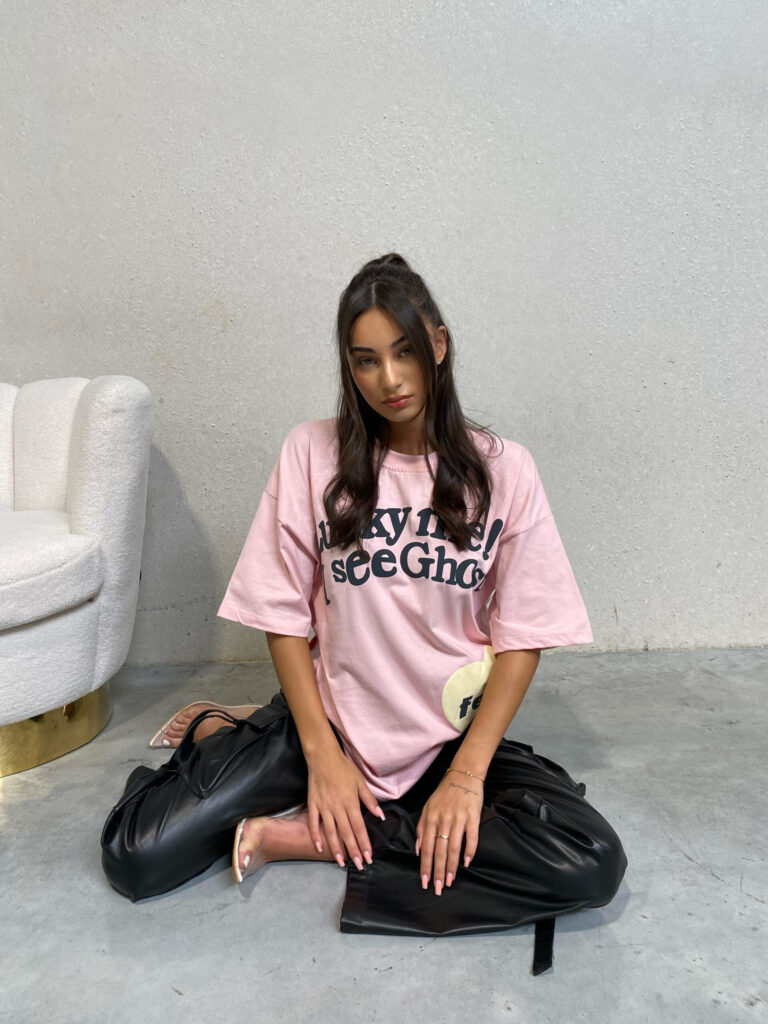 LUCKY ME TEE – PINK – PREMIUM QUALITY