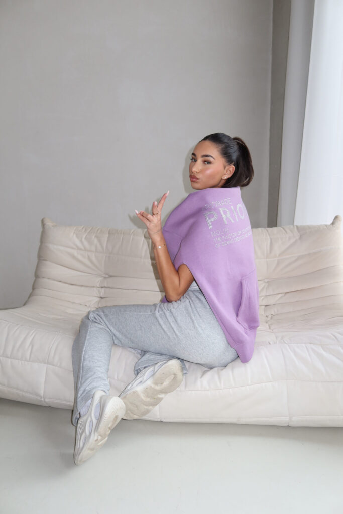 RHINESTONE HOODIE – PURPLE – DIAMOND RHINESTONE