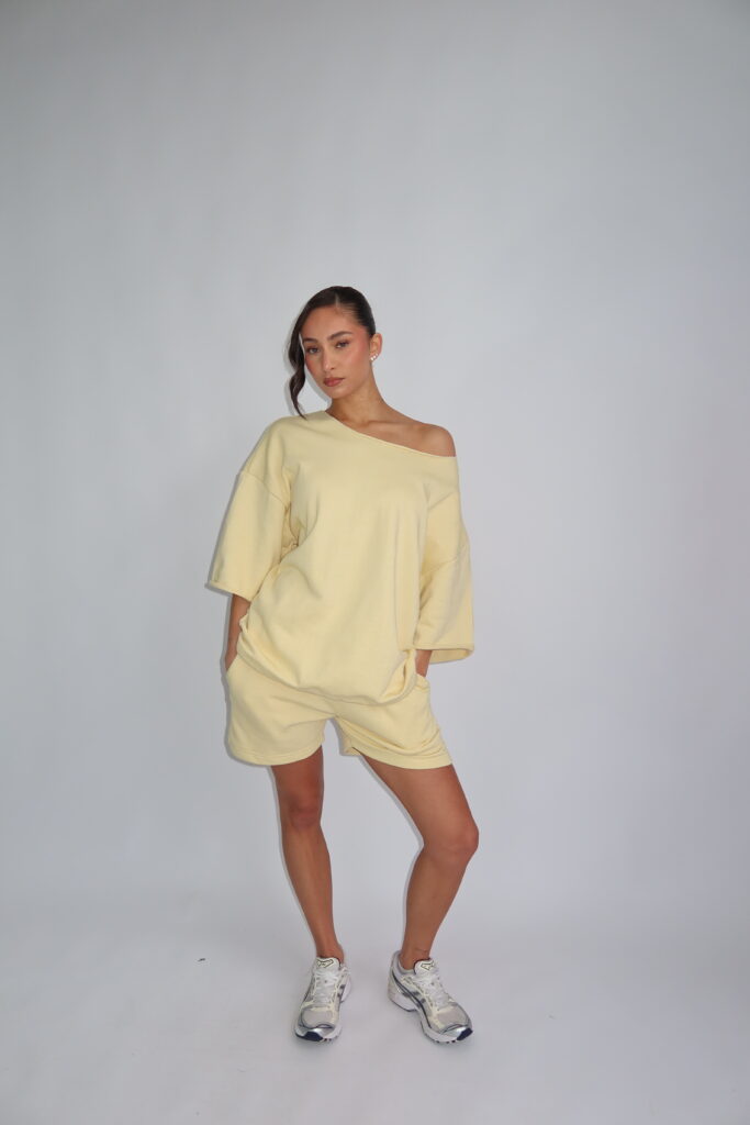 PASTEL OFF SHOULDER SET – BUTTER YELLOW