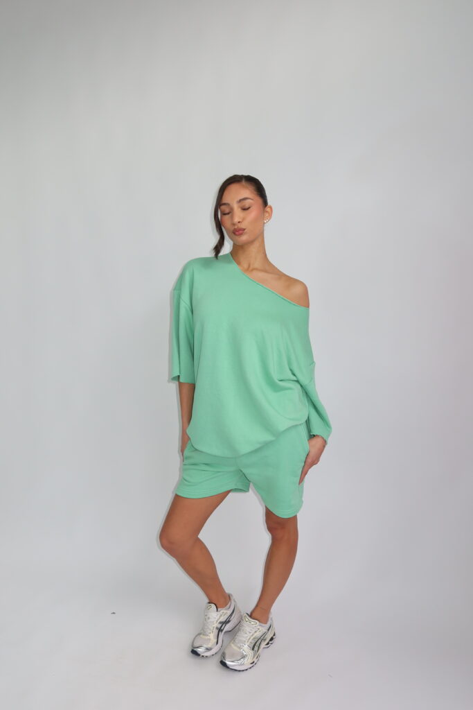 PASTEL OFF SHOULDER SET – MINT