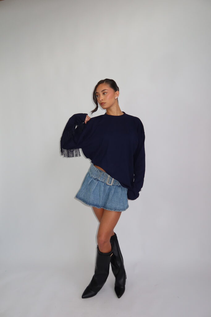LONGSLEEVE ‘DROP YOUR SHOULDERS’ – NAVY