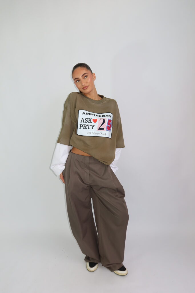 AW26 – ASK PRTY LONGSLEEVE MET BLOUSE MOUWEN – GEWASSEN GROEN