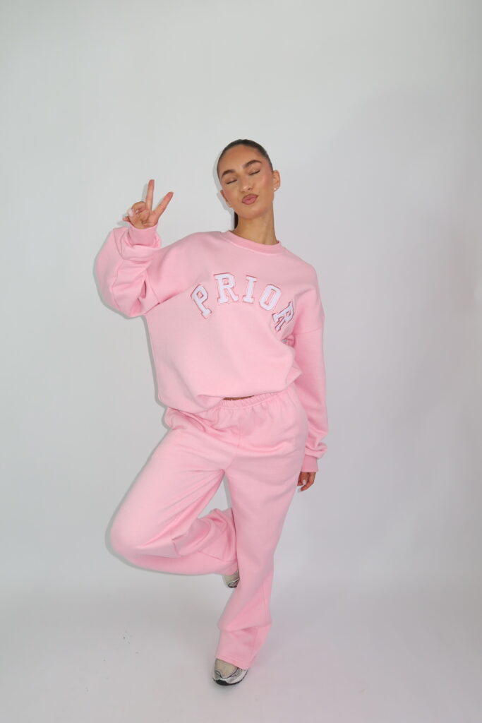 PRIOR OVERSIZED SWEATER TRACKSUIT – ROZE